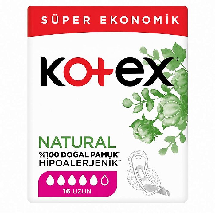 Kotex Natural Ultra Quadro Uzun 16'lı - 1