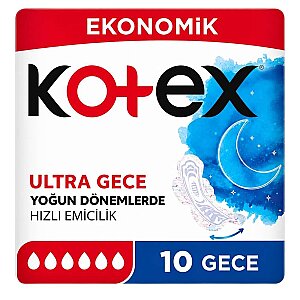 Kotex Ultra Double Kanatlı Gece 10'lu - Kotex