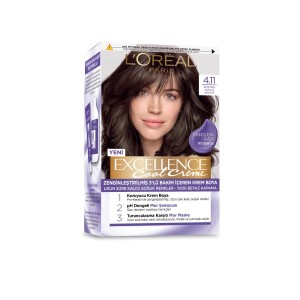 Loreal Paris Excellence - L'Oréal Paris Excellence Cool Creme 4.11 Ekstra Küllü Kahve Saç Boyası