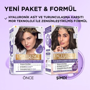 L'Oréal Paris Excellence Cool Creme 5.11 Ekstra Küllü Açık Kahve Saç Boyası - Thumbnail