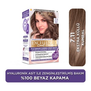 L'Oréal Paris Excellence Cool Creme 7.11 Ekstra Küllü Kumral Saç Boyası - Thumbnail