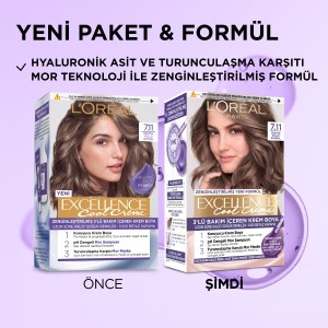 L'Oréal Paris Excellence Cool Creme 7.11 Ekstra Küllü Kumral Saç Boyası - Thumbnail