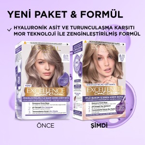 L'Oréal Paris Excellence Cool Creme 8.11 Ekstra Küllü Sarı Saç Boyası - Thumbnail