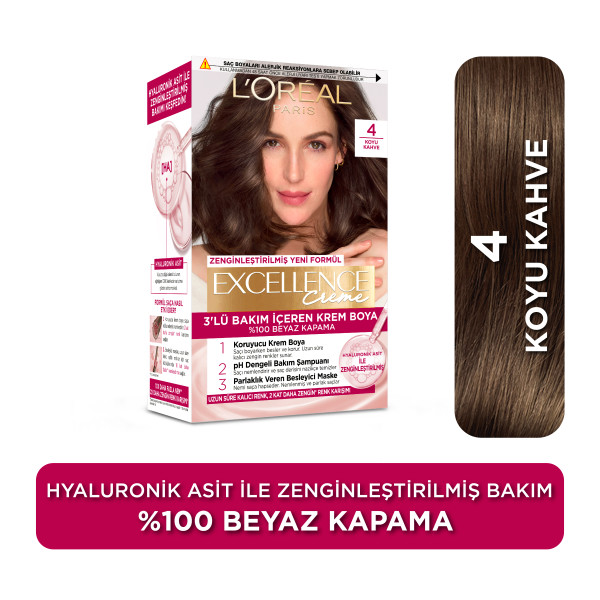 L'Oréal Paris Excellence Creme 4 Koyu Kahve Saç Boyası