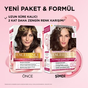 L'Oréal Paris Excellence Creme 4 Koyu Kahve Saç Boyası - Thumbnail