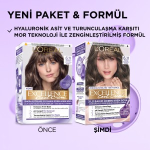 L'Oréal Paris Excellence Cool Creme 6.11 Ekstra Küllü Koyu Kumral Saç Boyası - Thumbnail