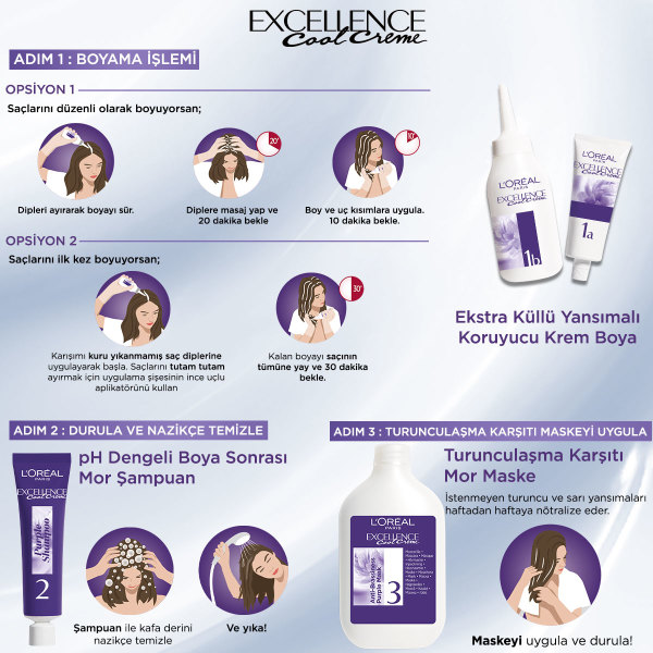 L'Oréal Paris Excellence Cool Creme 3.11 Ekstra Küllü Koyu Kahve Saç Boyası