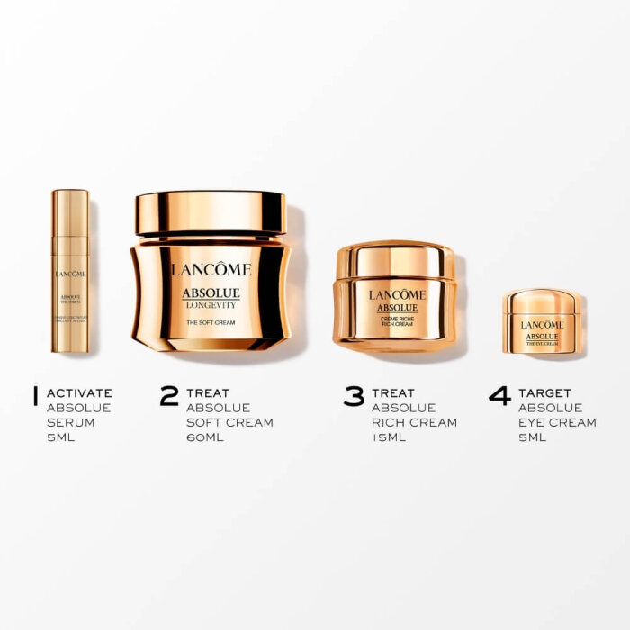 Lancome Absolue Longevity Soft Cream 60 Ml+Absolue Rich Cream 15 Ml+Absolue The Serum 5 Ml+Absolue The Eye Cream 5 Ml Set - 2