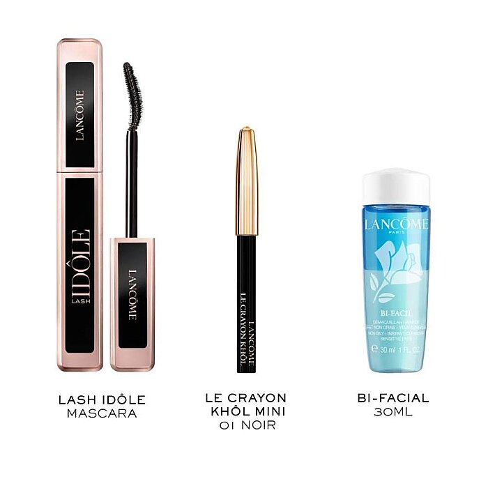 Lancome Lash Idole Mascara+Mini Le Crayon Khol Noir+Bifacil 30 Ml Set - 3