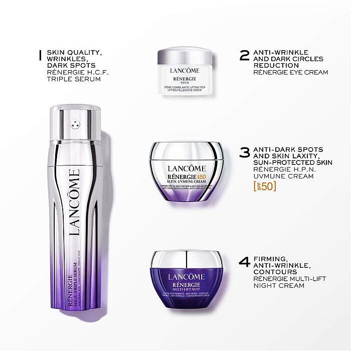 Lancome Renergie Triple Serum 50 Ml+Göz Kremi 5 Ml+HPN 300 Peptit Krem 15 Ml+Multi-Lift Gece Kremi 15 Ml Set - 3
