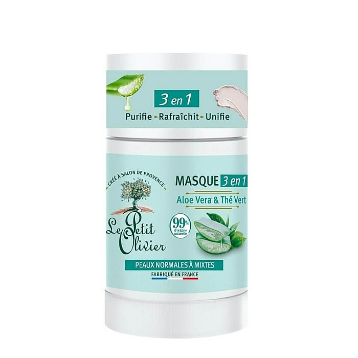 Le Petit Olivier Masque 3en 1 Aloe Vera & Thé Vert 50 Gr - 1