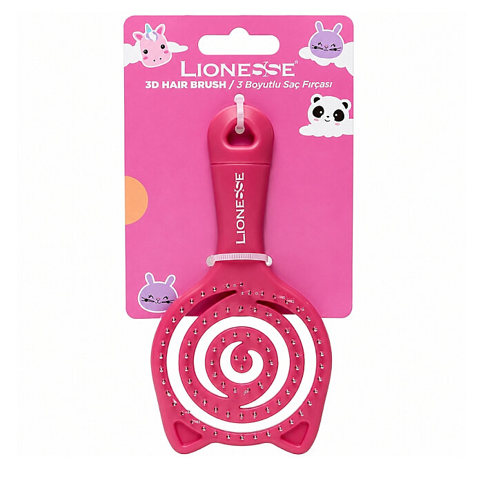Lionesse 3 Boyutlu Çocuk Saç Fırçası Pembe - 1