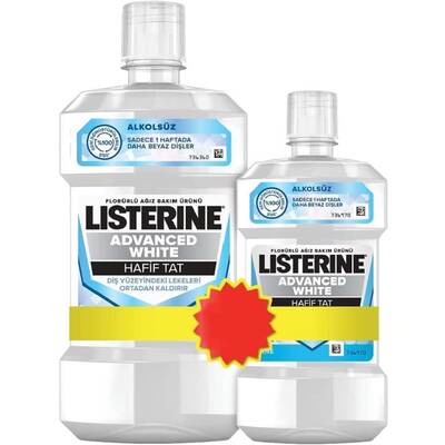 Listerine Advanced White Ağız Suyu 500 Ml + 250 Ml Set