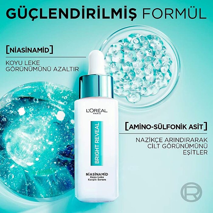 L'Oréal Paris Bright Reveal Sivilce, Güneş, Yaşlanma Lekelerinde Etkili Koyu Leke Karşıtı Serum 10% Niasinamid 30 Ml - 4