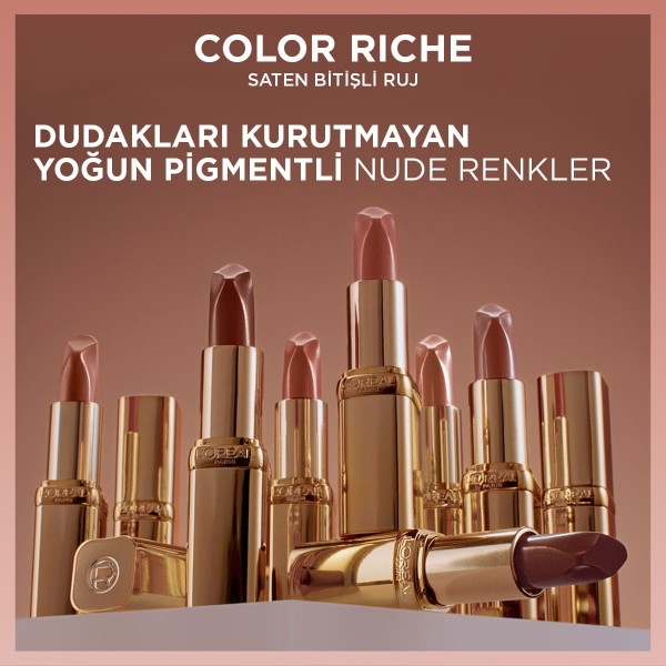 L'Oréal Paris Color Riche Saten Bitişli Ruj 505 Nude Resilient - 5