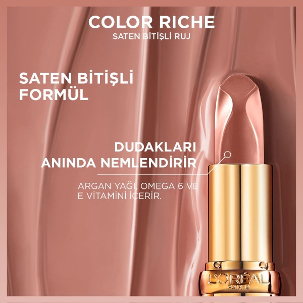 L'Oréal Paris Color Riche Saten Bitişli Ruj 540 Nude Unstoppable