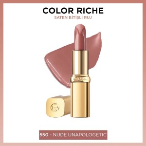 L'Oréal Paris Color Riche Saten Bitişli Ruj 550 Nude Unapologetic - Thumbnail