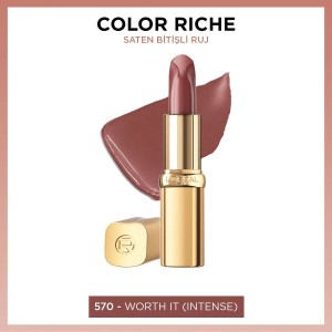 L'Oréal Paris Color Riche Saten Bitişli Ruj 570 Worth It Intense - Thumbnail