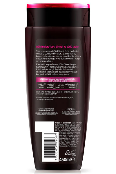 L'Oréal Paris Elseve Arginine Direnç x3 Dökülme Karşıtı Şampuan 450 Ml