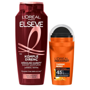 L'Oréal Paris Elseve Dökülme Karşıtı Şampuan 300 Ml+Men Expert Roll-On Set 