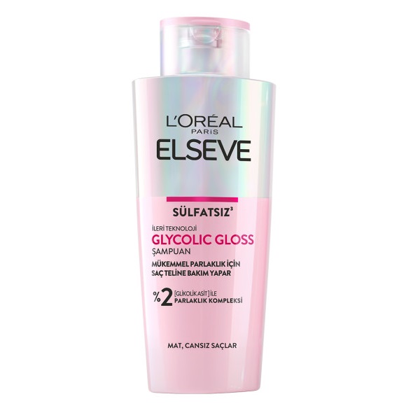 L'Oréal Paris Elseve Glycolic Gloss Mükemmel Parlaklık için Bakım Yapan Şampuan 200 Ml