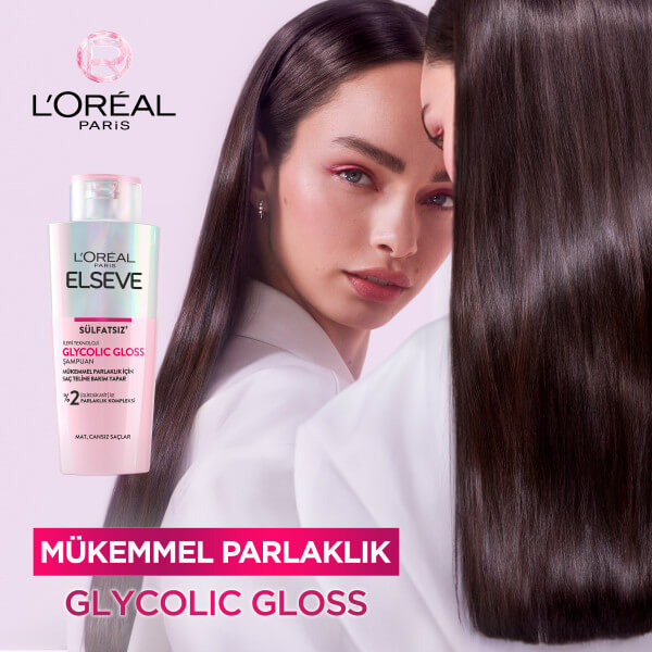 L'Oréal Paris Elseve Glycolic Gloss Mükemmel Parlaklık için Bakım Yapan Şampuan 200 Ml