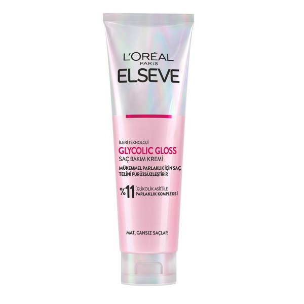 L'Oréal Paris Elseve Glycolic Gloss Mükemmel Parlaklık için Pürüzsüzleştirici Saç Kremi 150 Ml