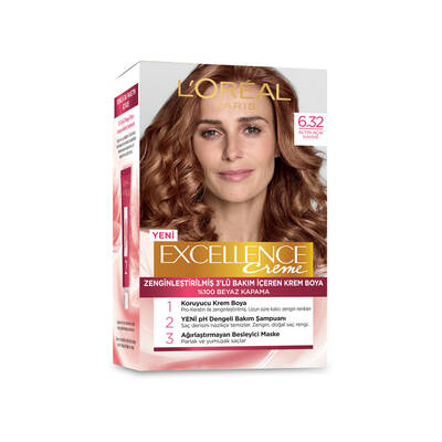 L'Oréal Paris Excellence Creme Saç Boyası 6.32 Altın Açık Kahve
