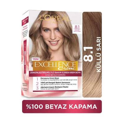L'Oréal Paris Excellence Creme Saç Boyası 8.1 Küllü Koyu Sarı