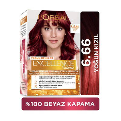 L'Oréal Paris Excellence Intense Saç Boyası 6.66 Yoğun Kızıl