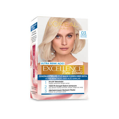 L'Oréal Paris Excellence Pure Blond Saç Boyası 03 Ultra Açık Küllü Sarı