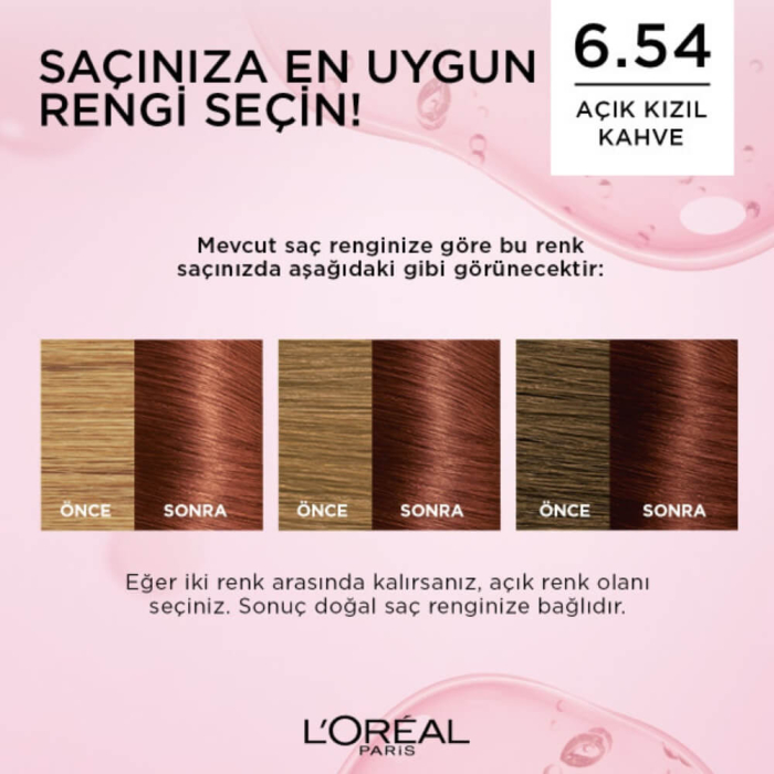 L'Oréal Paris Excellence Pure Blond Saç Boyası 6.54 Açık Kızıl Kahve - 6
