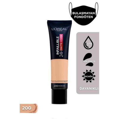 L'Oréal Paris Infaillible 24H Matte Cover Foundation 200 Golden Sand