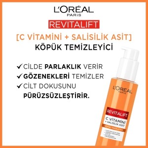 L'Oréal Paris Revitalift Clinical [C vitamini + Salisilik Asit] Gözenek Karşıtı, Aydınlatıcı Temizleme Jeli 150 Ml - Thumbnail