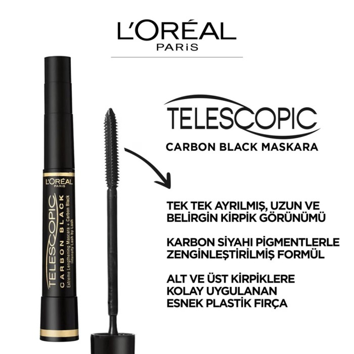 L'Oréal Paris Telescobic Lift Carbon Mascara Black - 3