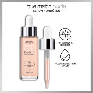 L'Oréal Paris True Match Nude Fondöten Serum 1-2 Rosy Light - Thumbnail