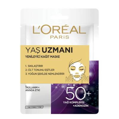 L'Oréal Paris Yaş Uzmanı 50+ Yenileyici Kağıt Maske