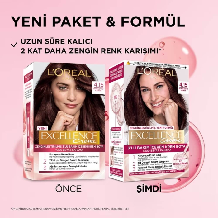 L'Oréal Paris Excellence Creme Gloss Saç Boyası 4.15 - 2