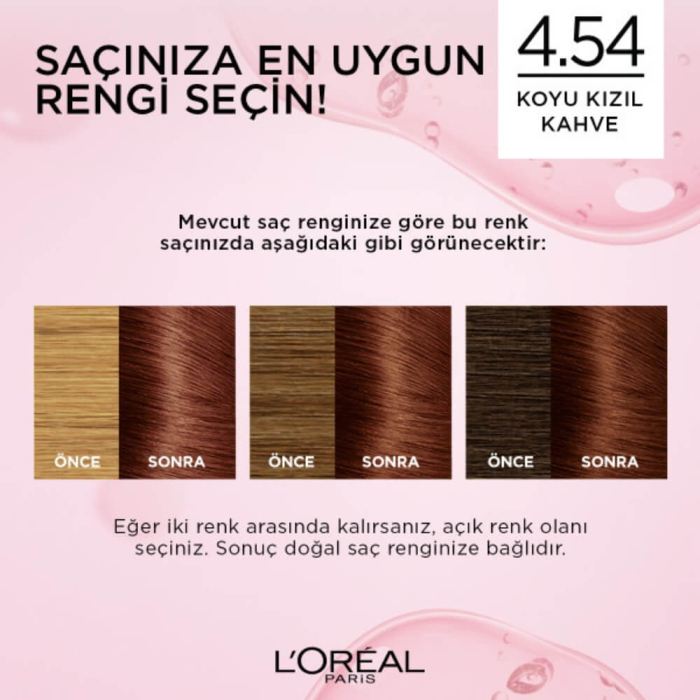 L'Oréal Paris Excellence Creme Gloss Saç Boyası 4.54 Koyu Kızıl Kahve - 6