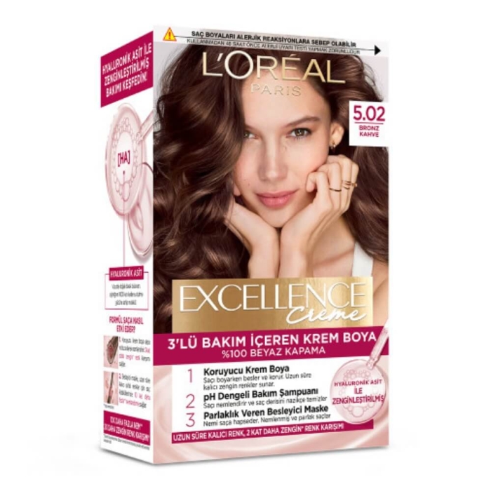 L'Oréal Paris Excellence Creme Gloss Saç Boyası 5.02 Bronz Kahve - 1