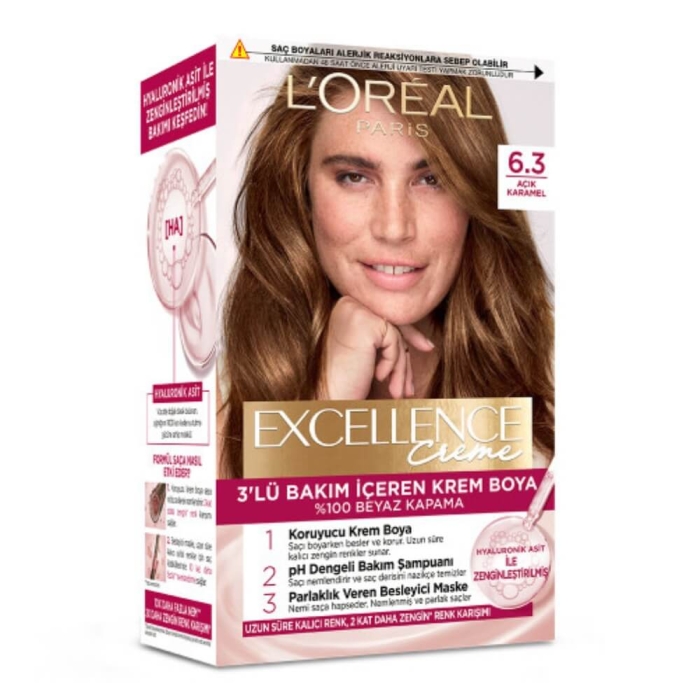 L'Oréal Paris Excellence Creme Gloss Saç Boyası 6.30 Açık Karamel - 1