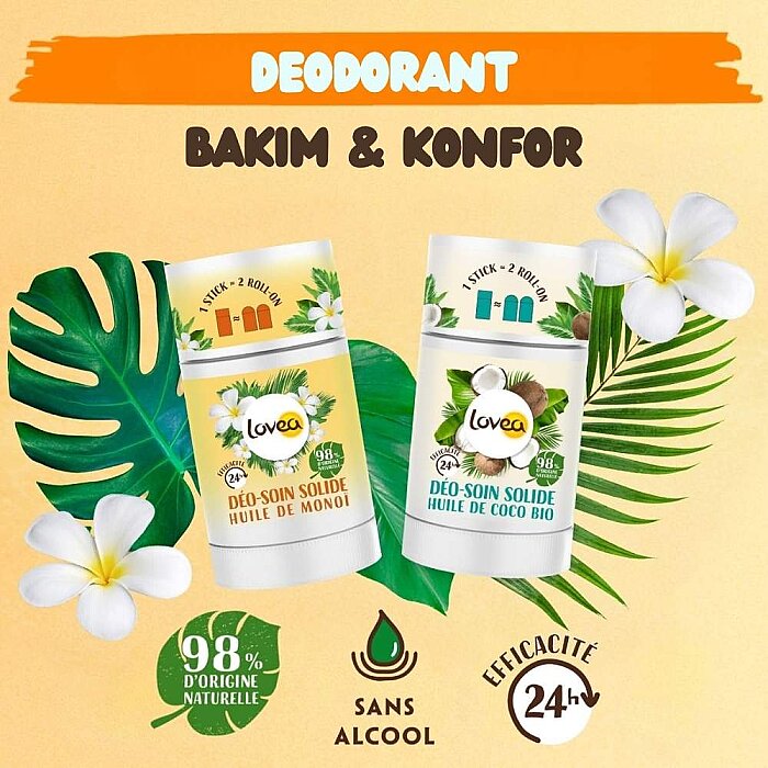 Lovea Solide Organic Monoi Oil Deo Stick 50 Gr - 4