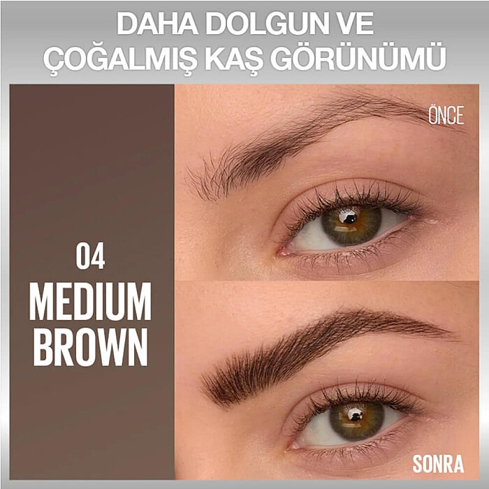 Maybelline Brow Insert Çift Uçlu Kaş Kalemi 4 Medium Brown - 3