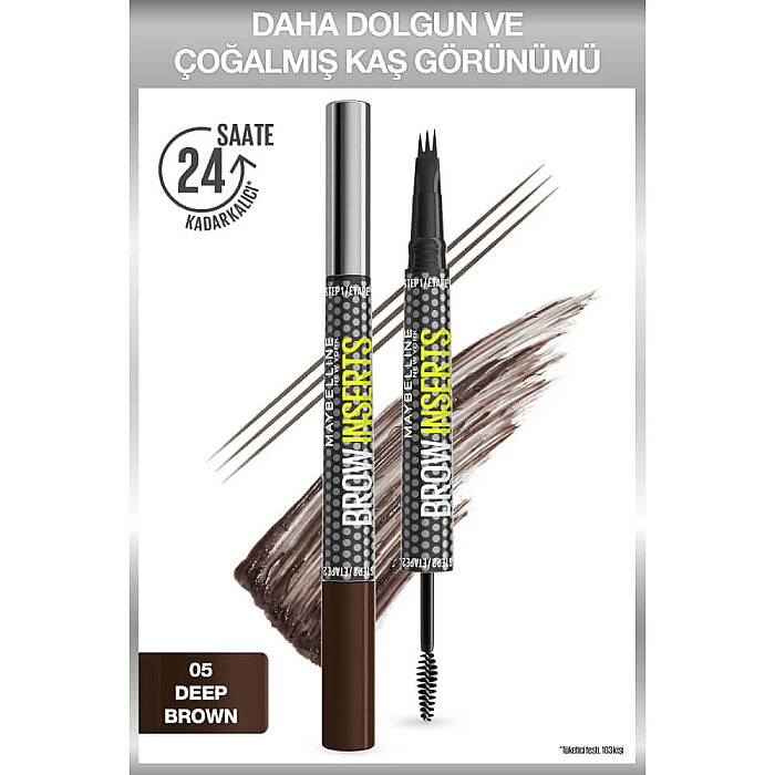 Maybelline Brow Insert Çift Uçlu Kaş Kalemi 5 Deep Brown - 2