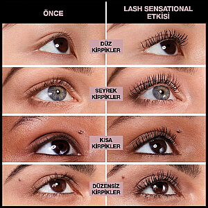 Maybelline Lash Sensational Yelpaze Etkili Suya Dayanıklı Maskara Siyah - 3