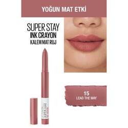 Maybelline Super Stay Ink Crayon Kalem Mat Ruj 15 Lead the Way - Thumbnail
