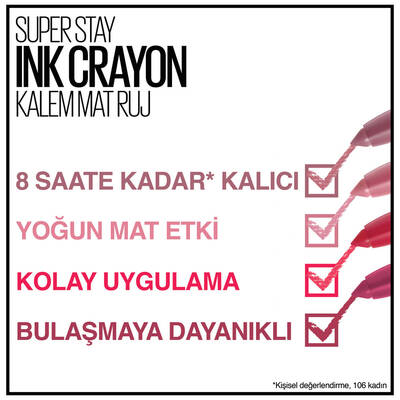Maybelline Super Stay Ink Crayon Kalem Mat Ruj 15 Lead the Way