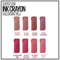 Maybelline Super Stay Ink Crayon Kalem Mat Ruj 15 Lead the Way - Thumbnail