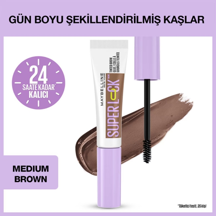 Maybelline Superlock Kaş Sabitleyici Maskara Medium Brown - 2