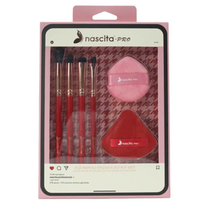 Nascita 4'lü Makyaj Fırçası & 2'li Puf Seti 164 - 1
